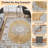 9'x12' Washable Vintage Floral Area Rug, Non-Slip Distressed Indoor Carpet for Living Room Bedroom, Camel Gold-1788729334-1788729322