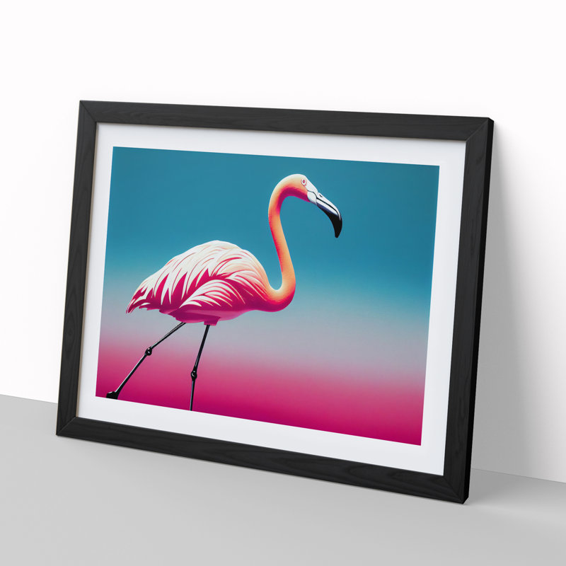 Flawless Flamingo - Single Picture Frame Print, Black Framed, 34cm H x 46cm W x 2cm D