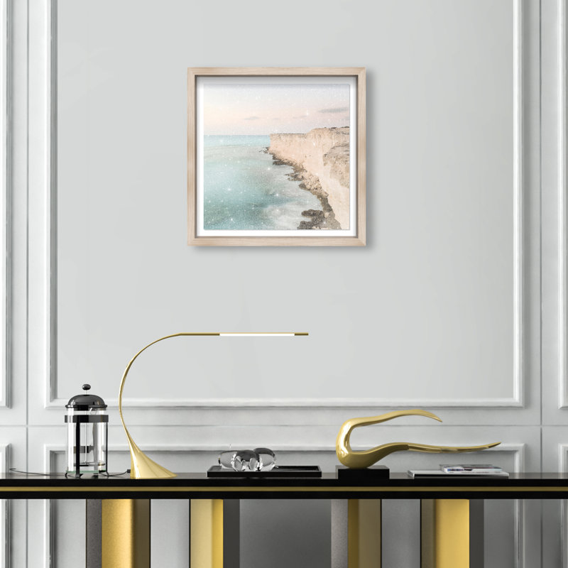 Coastal Edge I Print by Oliver Gal, 17.5" H x 17.5" W, Natural Oak Shadowbox