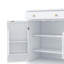 Garde-manger autoportant moderne, rangement pour nourriture buffet, armoire à café avec tiroir, 2 tablettes réglables et 2 tablettes de porte pour la salle à manger, cuisine, blanc-1117762609