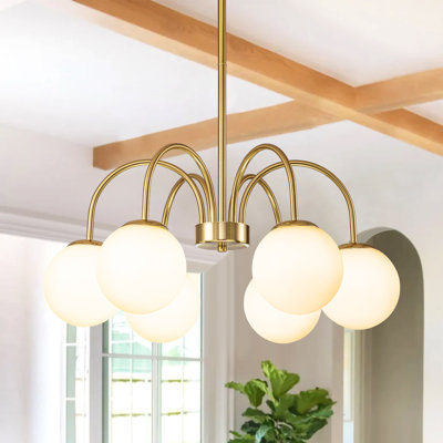 Royelle 6 - Light Modern Glass Bubble Chandelier