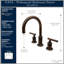 Napa 8 po Robinet de lavabo de salle de bain à col de cygne à deux poignées avec poignées leviers et drain en bronze huilé