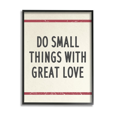 «Do Things with Great Love Red Bistro Stripe» par Daphne Polselli - impression d'art graphique