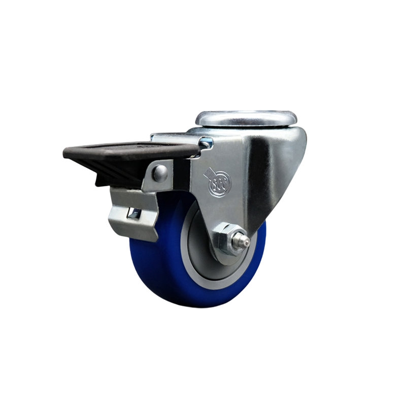 4-Piece Polyurethane Caster Set, Blue