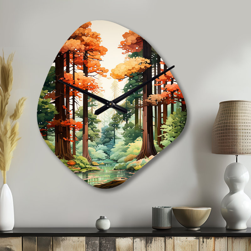 Horloge murale Redwood Shimmering Tree Heights III - Redwood, Petit