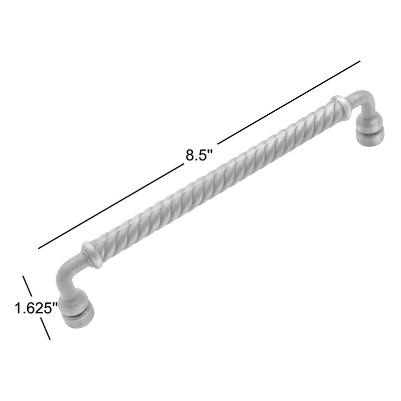 Rope Twist 8" Centre to Centre Pull CP Series, Distressed Nickel