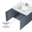 30 po Miroir à DEL et meuble-lavabo gris foncé avec quartz, robinet - installation de salle de bain pratique et comptoir en quartz