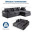 Canapé modulaire en chenille de 110 po, 4 pièces, nuage en mousse à mémoire de forme et repose-pieds, gris-847835331