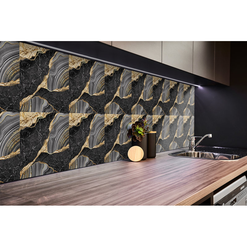 Self Adhesive Vinyl Splashback 39,37x19,68 Inch Wall Tiles Wall Stickers Tile Peel and Stick Sticker