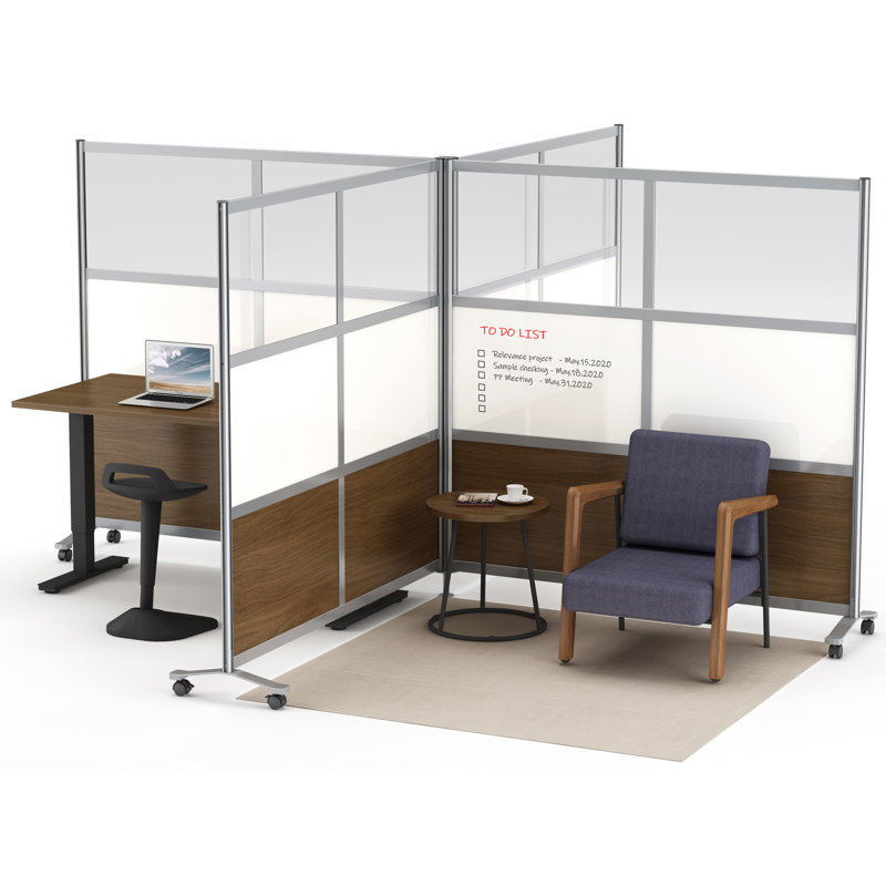 Cloison de bureau en acrylique 1 panneau, Noyer