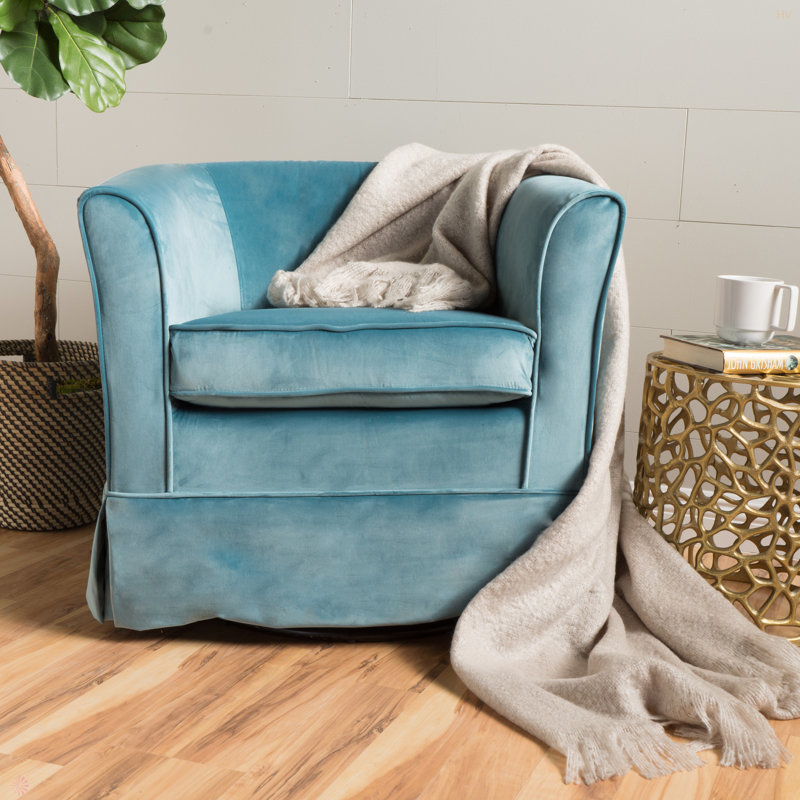 Chaise pivotante avec housse amovible, Velours bleu