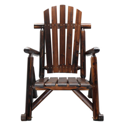38-Inch Patio Wooden Rocking Chair by Ophelia & Co.