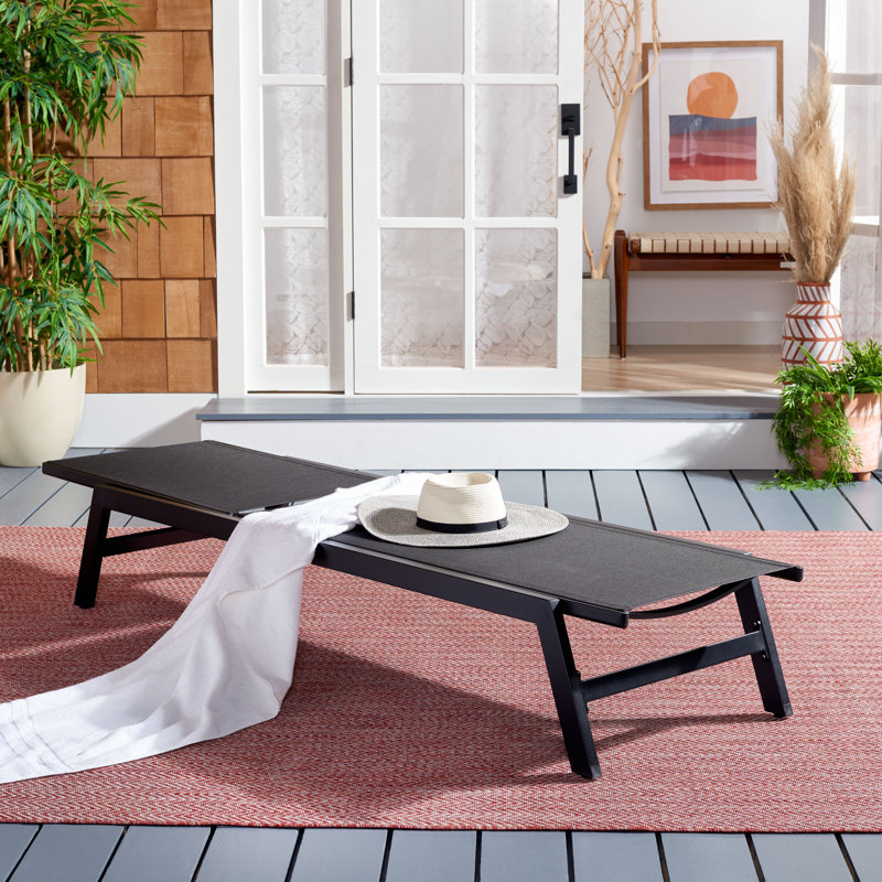 Caela Outdoor Chaise Sunlounger, Black