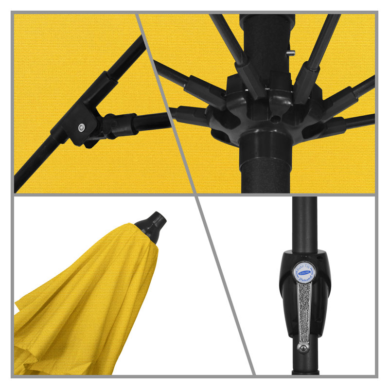 Parasol de marché 7,5 pi Gino, Toile Sunbrella® jaune tournesol, H 94 po x l 86,3 po x P 86,3 po