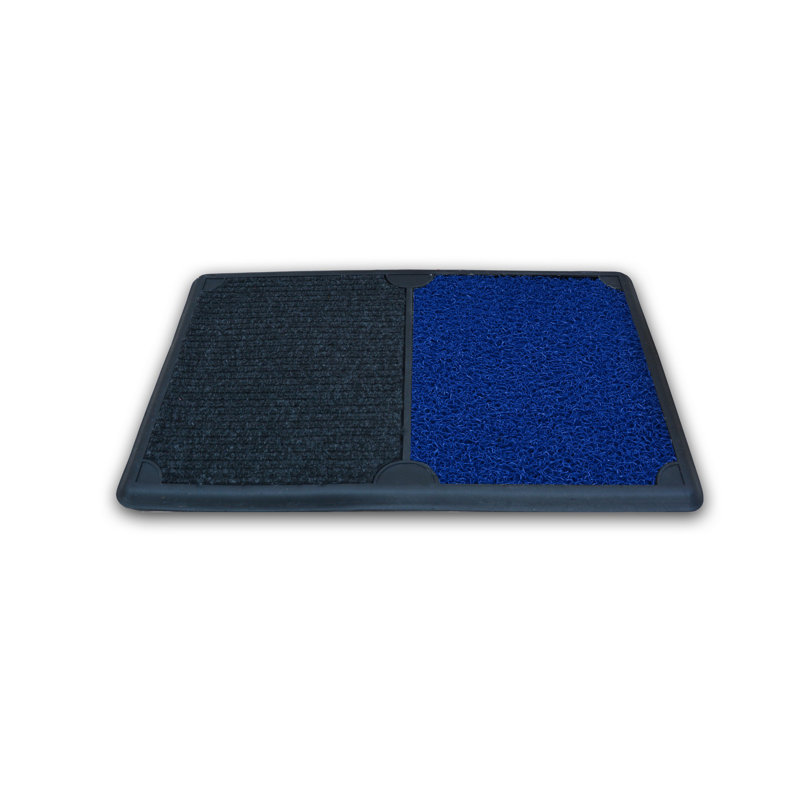 McAllen Non-Slip Outdoor Doormat, Blue/Black