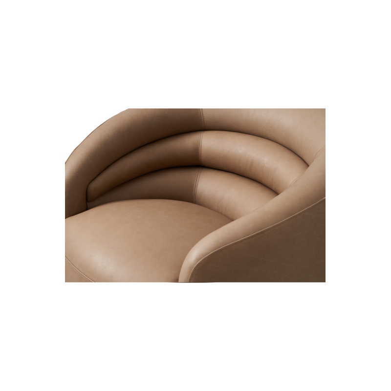 Fauteuil demi-tonneau pivotant en cuir