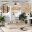 Ensemble de canapé convertible modulaire en tissu chenille sans dossier-438714089