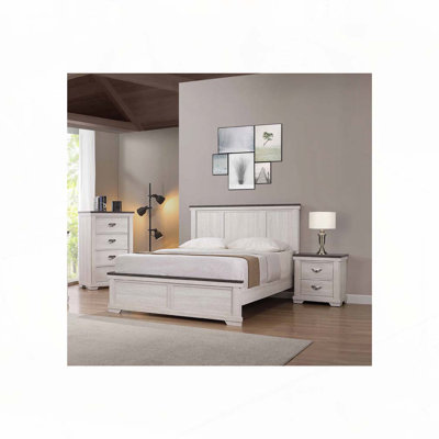 Farmhouse Rustic Wooden Panel Bed