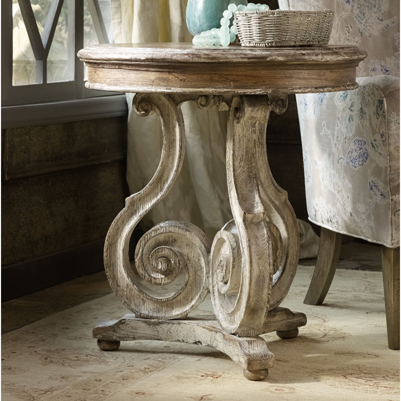 Chatelet Round Wood End Table with Veneer Finish