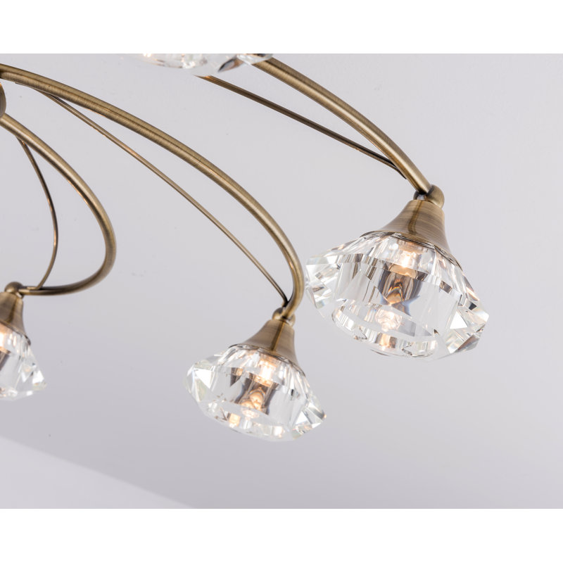 Decatur Glass Ceiling Spotlight, Antique Brass