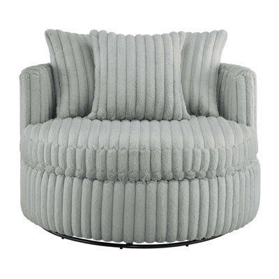 Mindy Ultra Plush Wide Cord-like Oversized Swivel Barrel Chair for Unmatched Comfort and Relaxation in Any Living Space