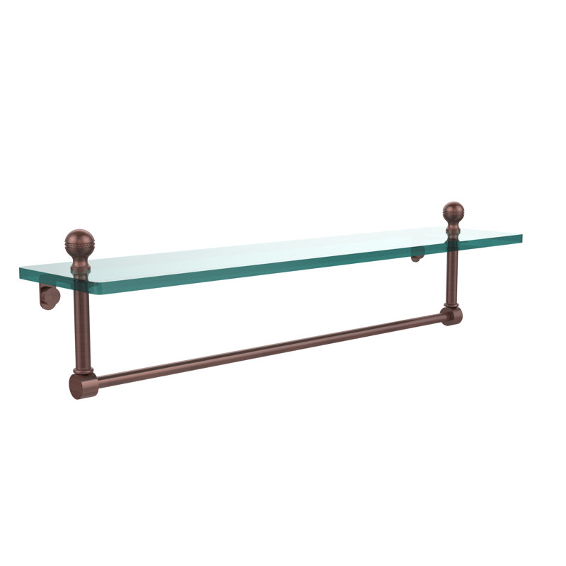 Morosini Bracket Shelf with Towel Bar, Antique Copper