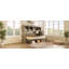 Lit escamotable simple avec bureau et tablettes de rangement, gris délavé