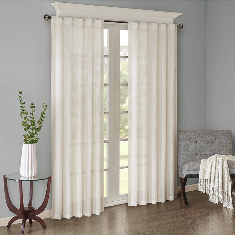 Vaneda Curtain Panel Pair, White
