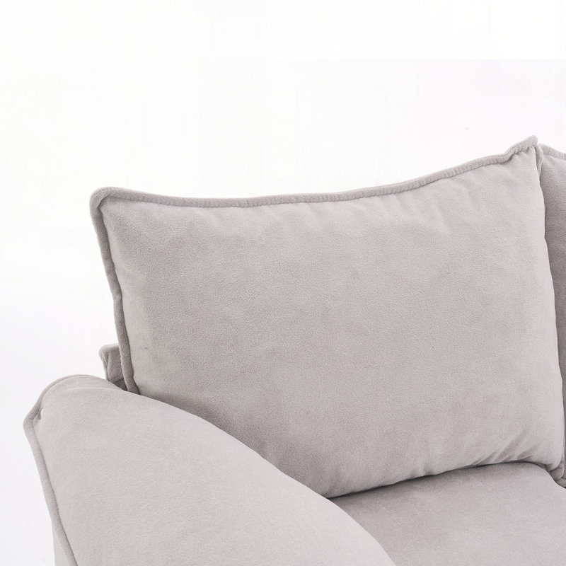 onvertible Combination Sofa Sofa L-Shaped Sofa with Footstools with Storage, Beige