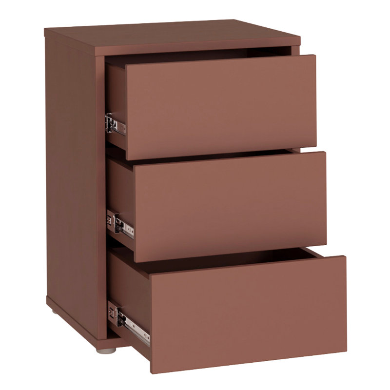 49.8cm W Manufactured Wood Bedside Table, Orange