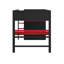 Lit mezzanine double avec bureau, garde-robe, grand espace de rangement et lumière RVB-1740464025