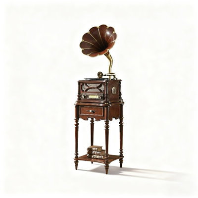 Vintage European Gramophone: French-Style Turntable & Bluetooth Speaker For Living Room