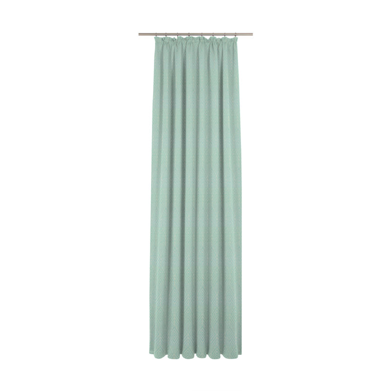 Caleigh Easy Diamond Slot Top Opaque Curtain, 145 W x 225 D cm, Turquoise/Honey Dew