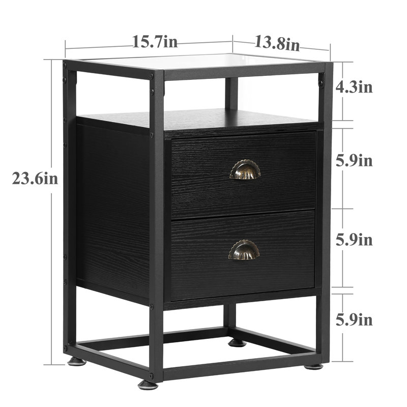 Ensemble de table de chevet et bureau 4 pièces Kempst, Grand