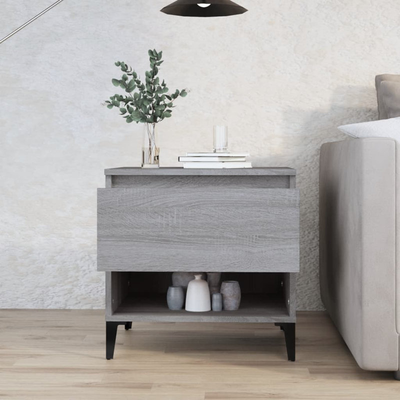 Nylan Four Leg Rectangular Side Table, Grey Sonoma