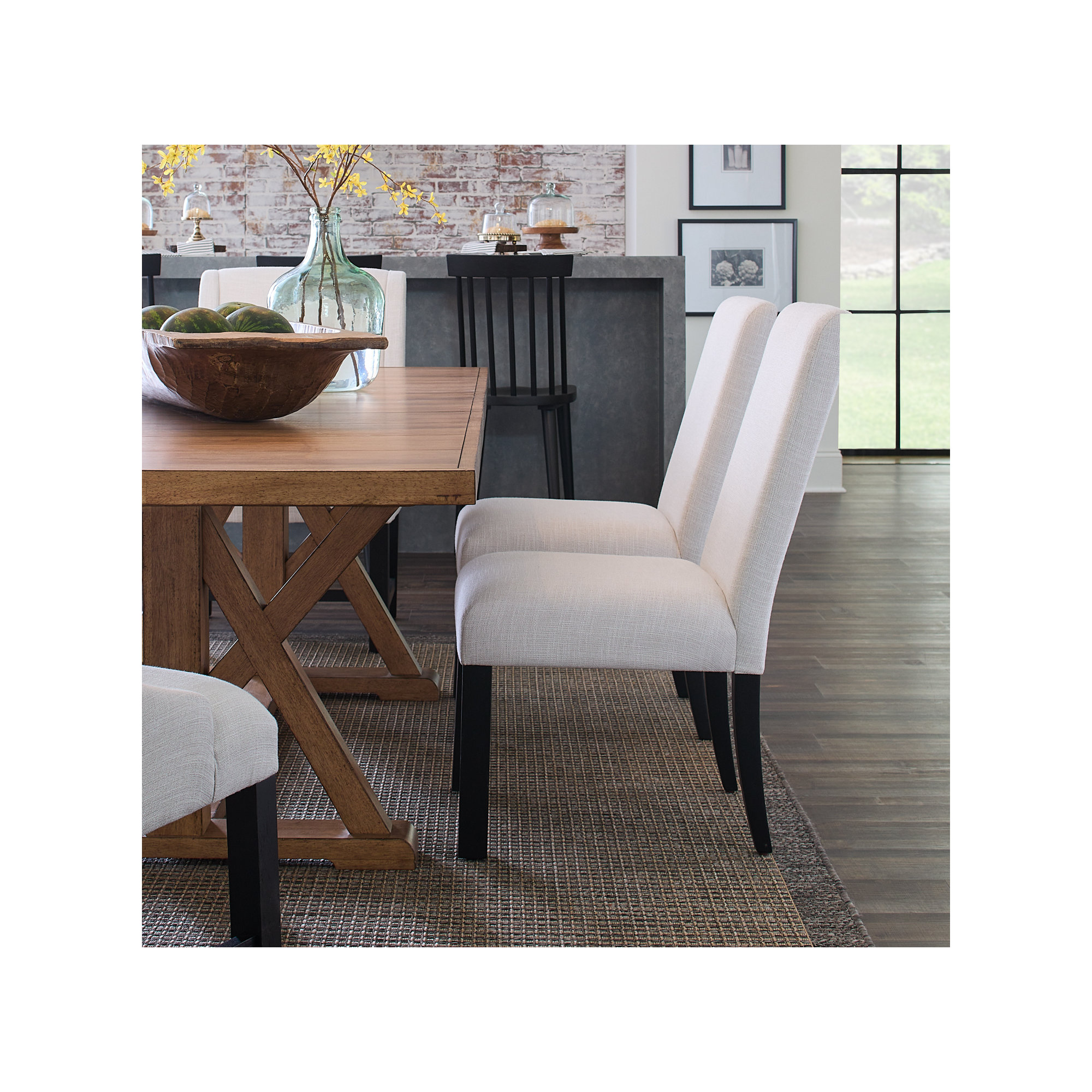 Mya Upholstered Side Chair, Black