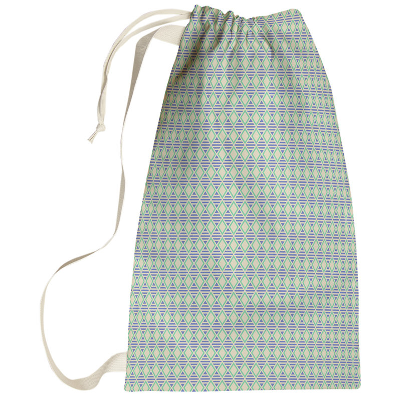 Leffel Laundry Bag with Handles, Small ( 64" H x 20" W x 1.5" D), Green/Blue
