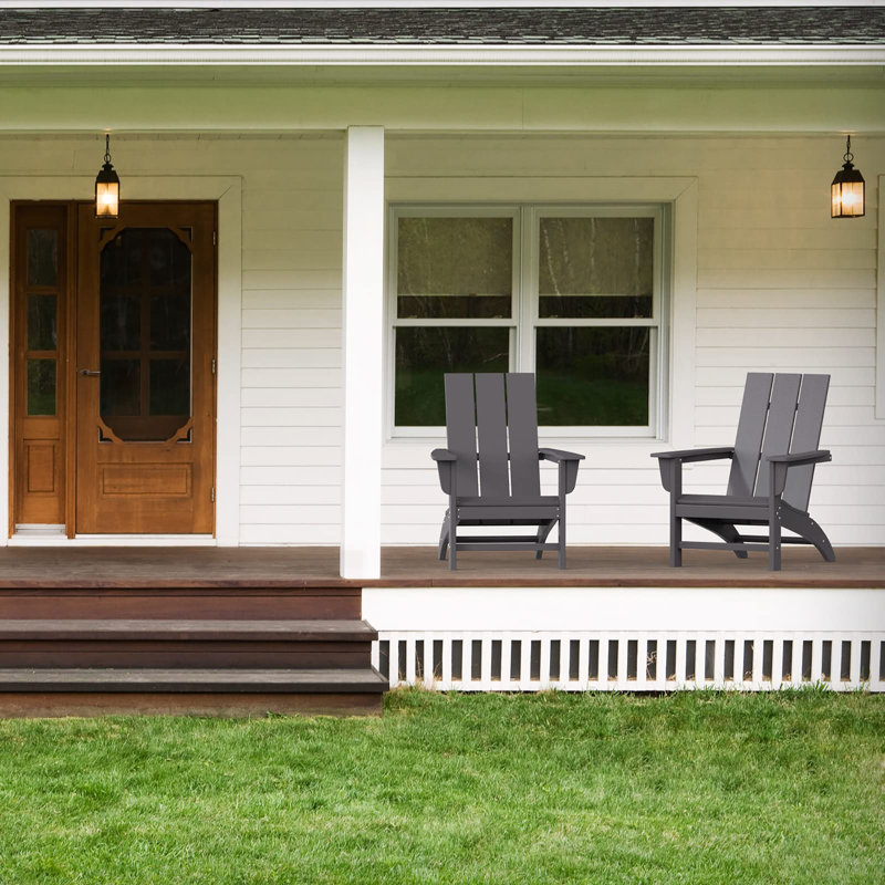 Adirondack Chair with Cup Holder, Slate Gray