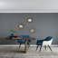 Ensemble de 2 fauteuils d'appoint en tissu bleu pour salon, 23 po x 23 po x 34 po