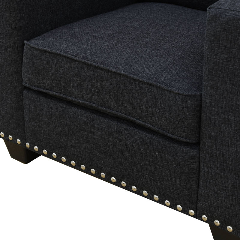 Chaise de salon en lin noir