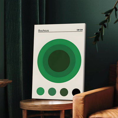 1 pièce, art mural, affiches encadrées, Bauhaus 1919, art mural abstrait, cercle moderne, impression sur toile, décor minimaliste, vert et noir, agencement contemporain, salon, chambre à coucher, bureau, décoration