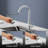 Single Handle Pull Down Sprayer Kitchen Faucet in Stainless Steel in Chrome-111996125