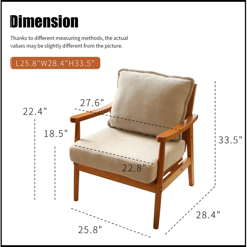 Eastampton avec pieds en bois et coussin en tissu doux, Gris