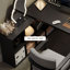Bureau noir en bois massif en forme de L-108803829-108803830