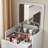 3 Drawer Bedroom Vanity With Glass Top And Seat, White Dressing Table, Stylish Beauty Station Desk Cushioned Stool, Vanity, Practical Area