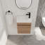 Meuble-lavabo mural 18 po avec lavabo en résine blanche et porte d'armoire à fermeture en douceur 18 po-129437882