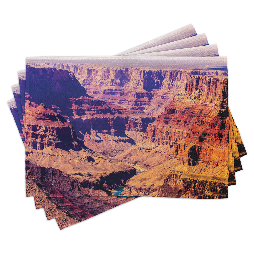 Platzdeckchen 4er-Set, Grand Canyon View USA, Braun