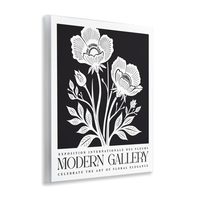 Art moderne sur bois, "Modern Gallery Flowers", par lettré et doublé