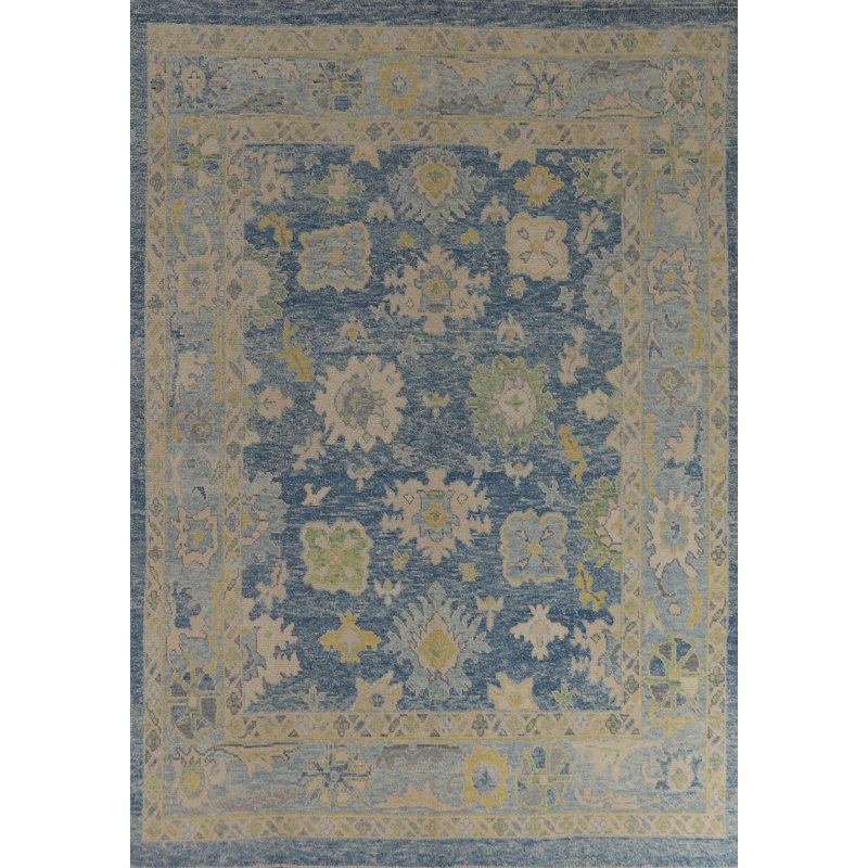 Tapis floral teint à la main Oushak 8 x 10