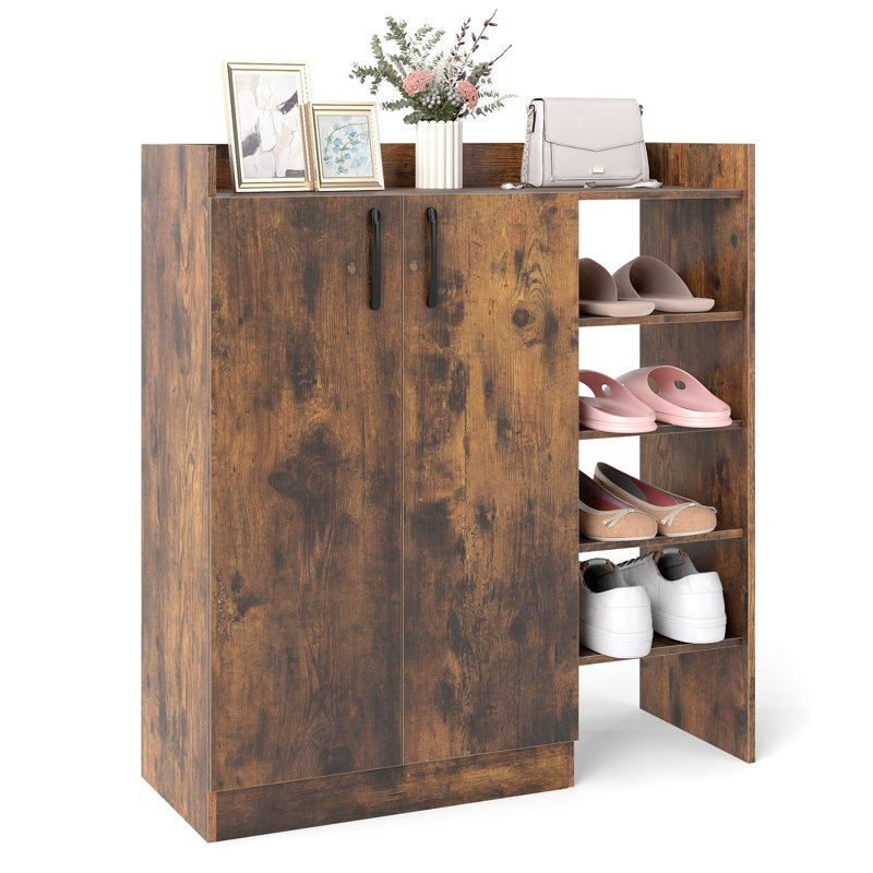 10 Pair Shoe Storage Cabinet, Brown